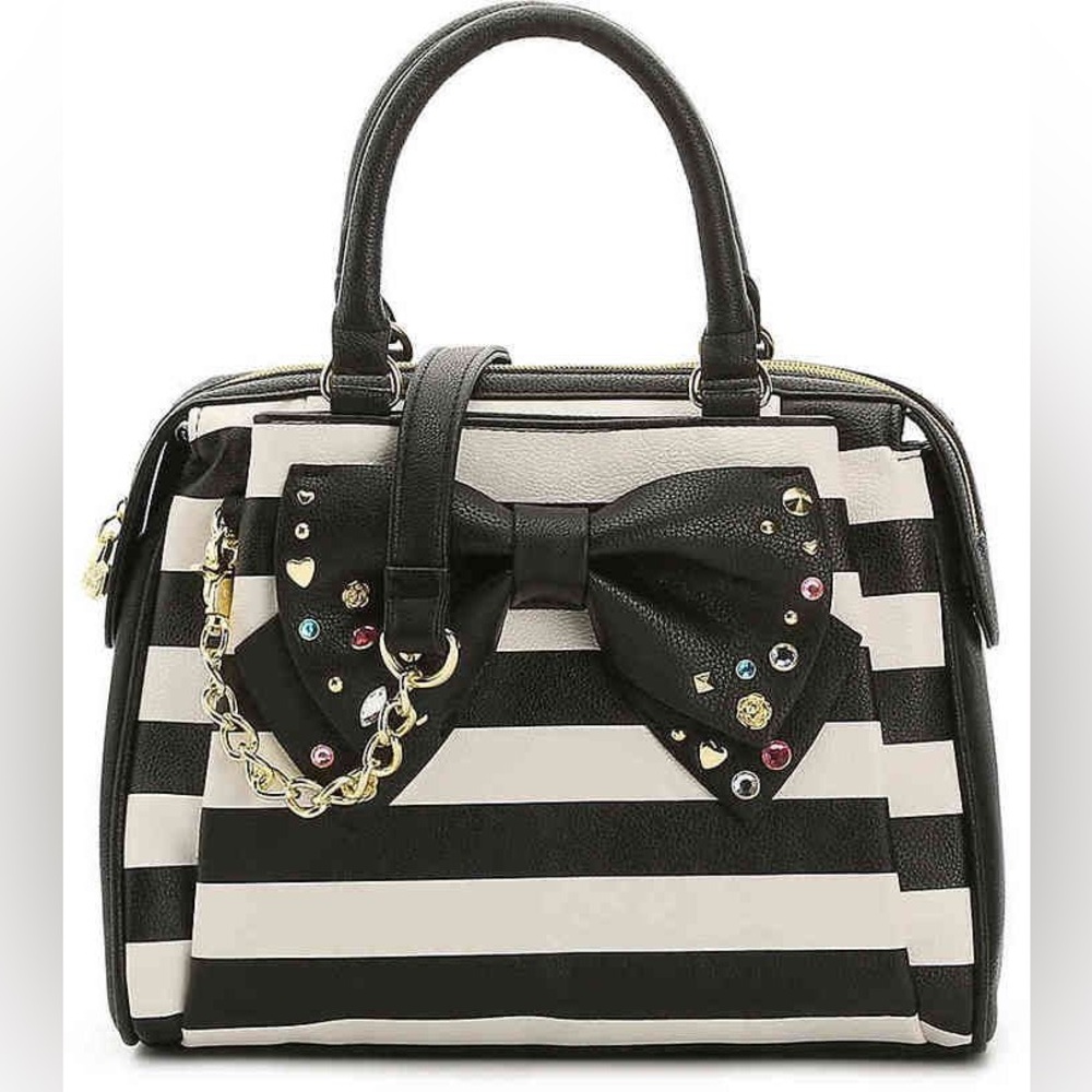 Whimsigoth Kitschy Glam Betsy Johnson Girly Grunge Awning Striped Y2K Crossbody